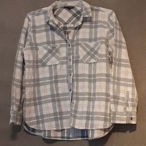 Rock & Republic Shirt XL Black Brown White Plaid Corduroy Button Down 2506